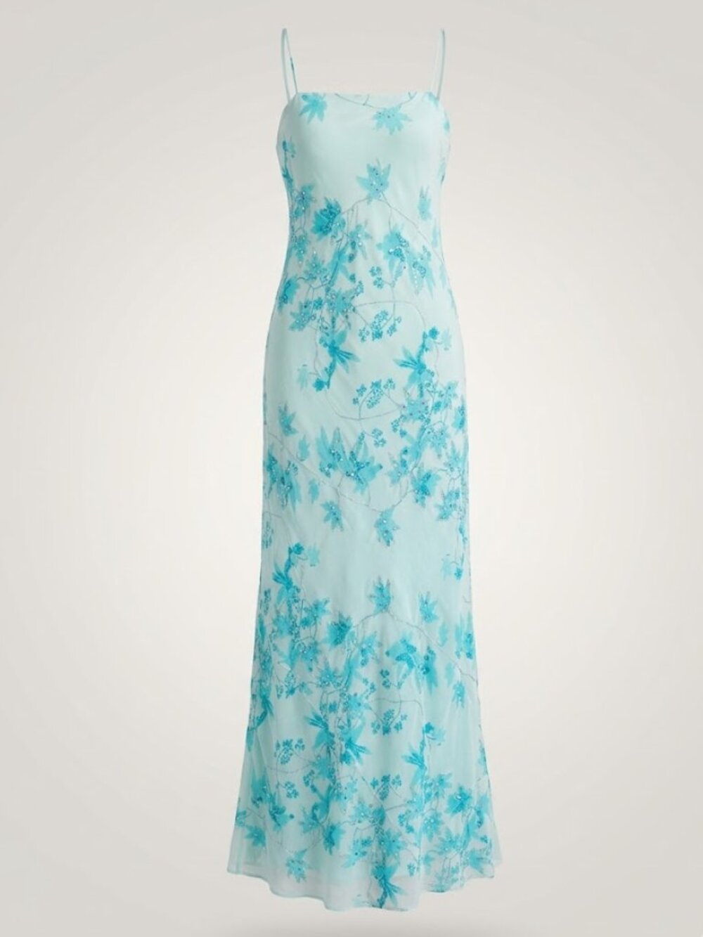 Laundry Silk Chiffon Floral Embroidered Maxi Dress, Size 4